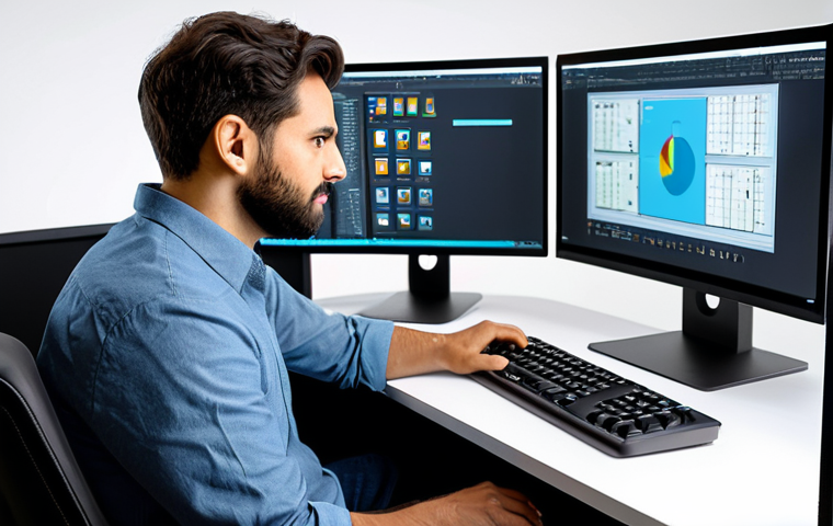 A professional 3D animator, fully clothed in a modest business casual outfit, sits focused at a workstation in a modern, clean animation studio. They are working on a large monitor displaying a vibrant, friendly cartoon train model in 3D modeling software. The train model exhibits early stages of digital sculpting, showcasing correct proportions and well-formed components. The artist's pose is natural, with perfect anatomy and proper finger count on the keyboard and mouse. The studio environment is bright, organized, and family-friendly, with subtle technical equipment in the background. The image should convey a sense of calm professionalism and creativity. safe for work, appropriate content, fully clothed, professional, high quality, studio lighting.